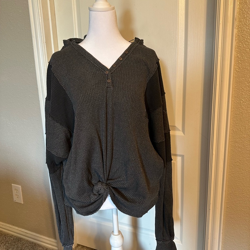 We The Free Black V-Neck Sweater